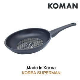 [KOMAN] 4 Piece Set : BlackWin Titanium Coated (Frying Pan+Wok+Grill Pan) 28cm+Frying Pan 20cm-Nonstick Cookware 6-Layers Coationg Die Casting Frying Pan - Made in Korea